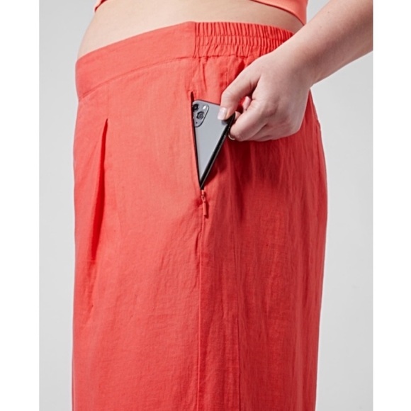 NWT! Athleta Linen Playa Wide Leg Crop Split Hem Pants Vacation Travel 10P 23” - Picture 5 of 7